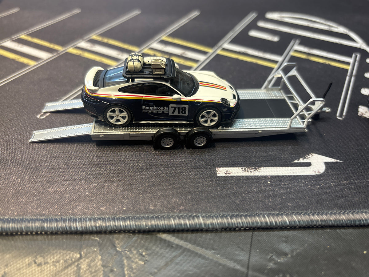 Mini GT Porsche 911 Dakar #718 & Volkswagen ID. Buzz w/ Trailer Set